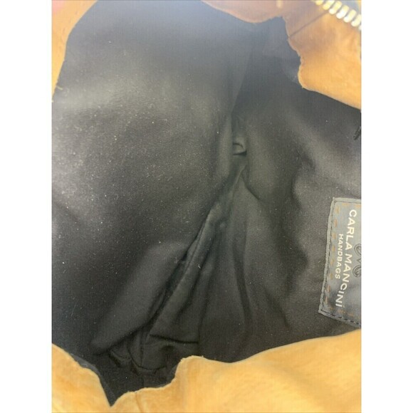 Carla Mancini Handbags Crossbody Tan Leather Zip Around Flap Purse Bag Black - Picture 14 of 16